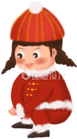 可爱小姑娘手绘插画