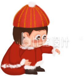 可爱小伙子手绘插画