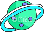 星球趣味可爱手绘插画