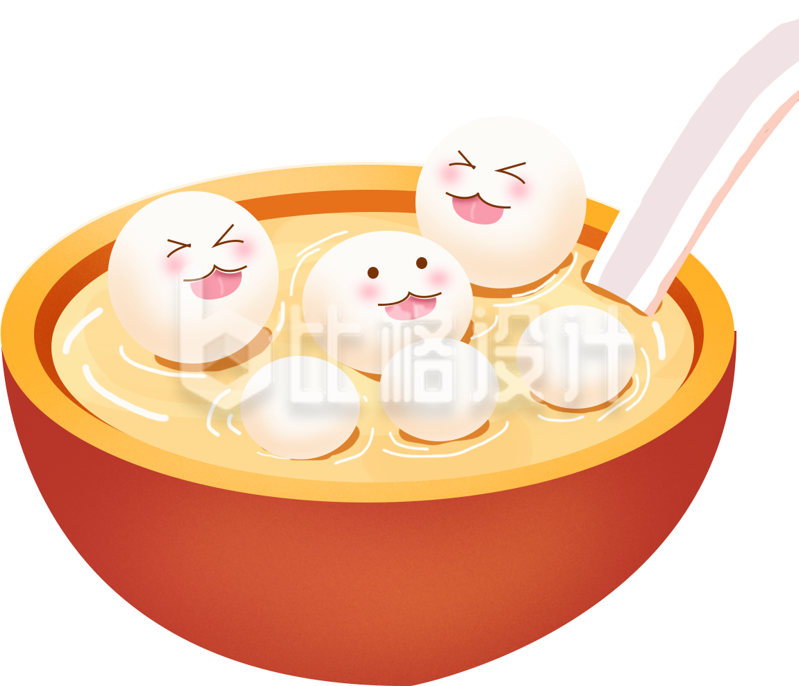 汤圆手绘插画趣味可爱