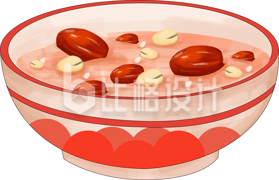 八宝粥手绘插画趣味
