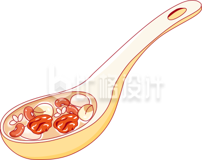 红豆手绘食物勺子
