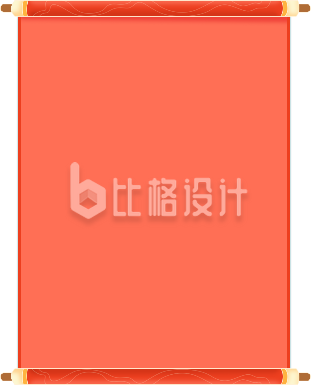 喜庆红色卷轴宣传物料尽显中国风特色
