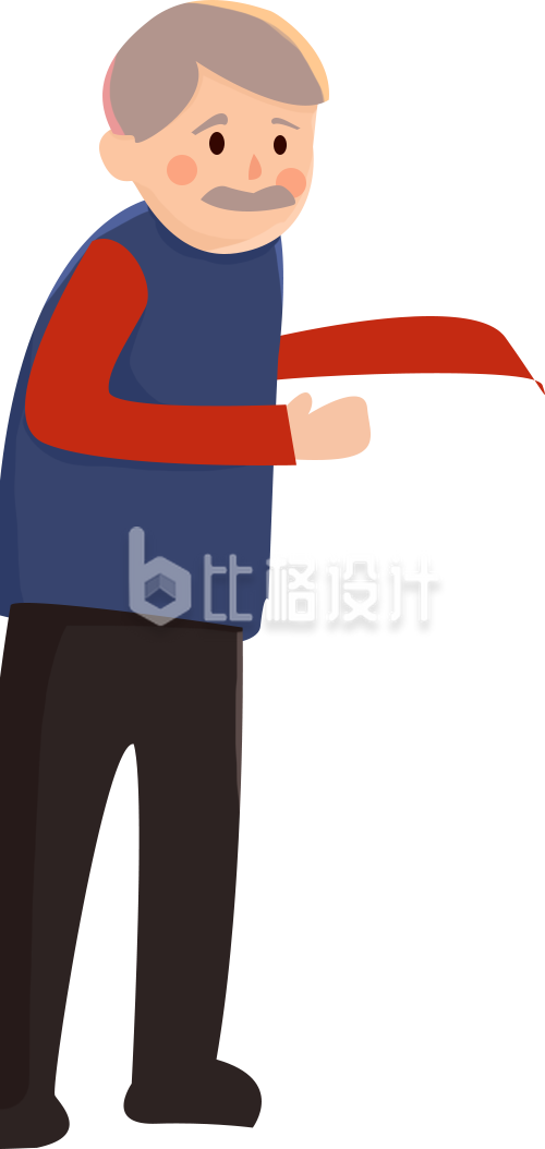 卡通风格老人形象 适合多种宣传物料使用