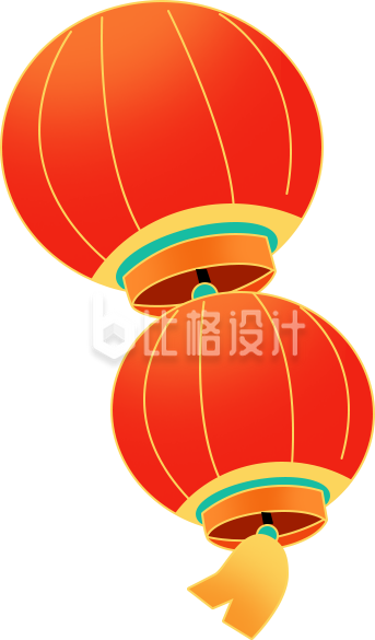 喜庆中国风双红灯笼春节宣传物料设计