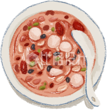 美味腊八粥插画,传统美食尽显中国风情 美味腊八粥插画,传统美食尽显中国风情