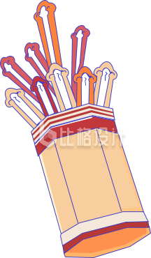 美味薯条插画设计，食品宣传必备物料