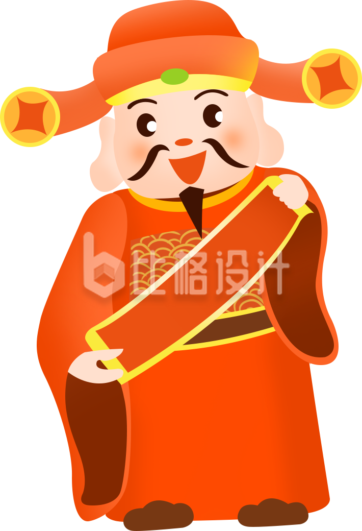 喜庆财神形象的春节宣传物料图 喜庆财神形象的春节宣传物料图