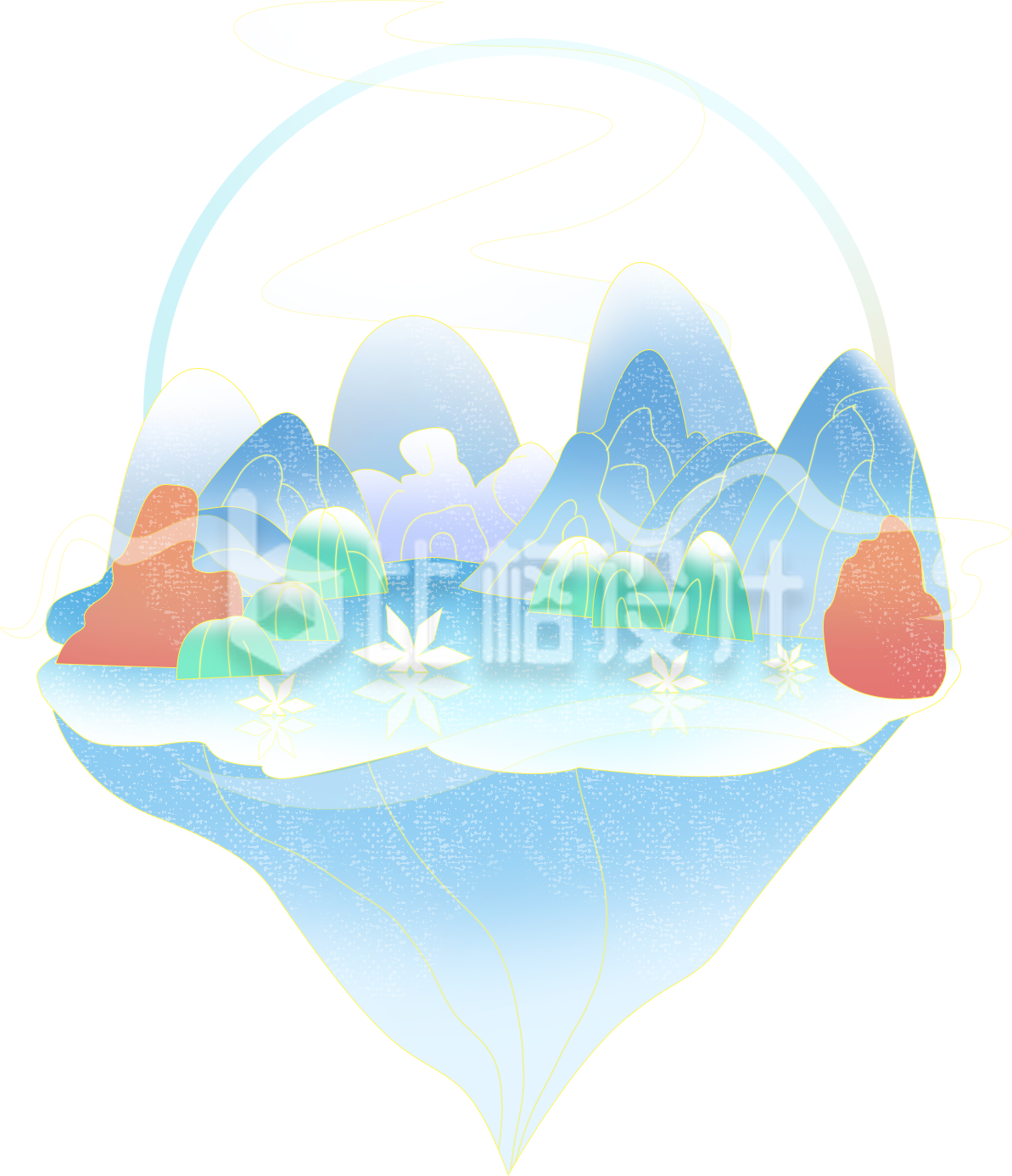 清新山水画卷风格宣传物料 尽显自然之美 清新山水画卷风格宣传物料 尽显自然之美