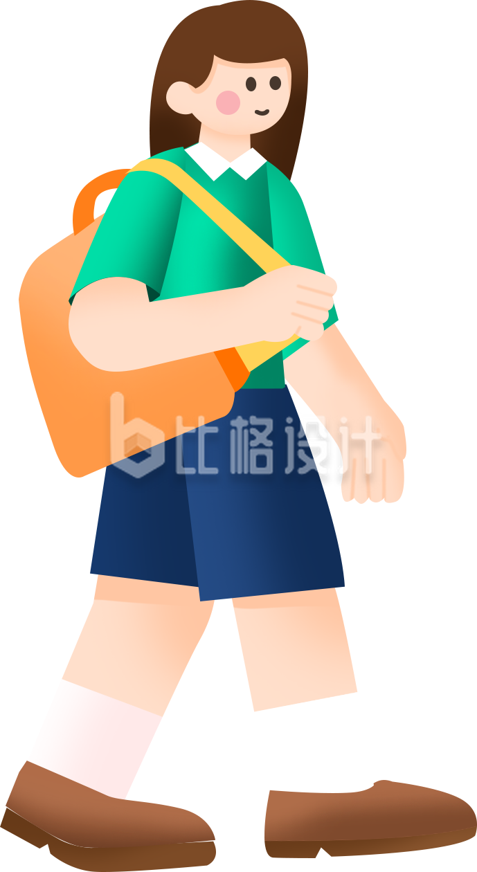 背着书包的学生形象图 适合用于宣传物料
