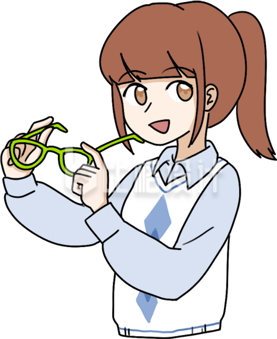 戴眼镜的可爱女学生形象宣传图