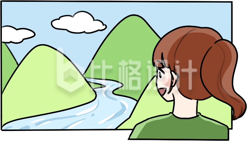 女子欣赏山水风景图,感受自然之美 女子欣赏山水风景图,感受自然之美