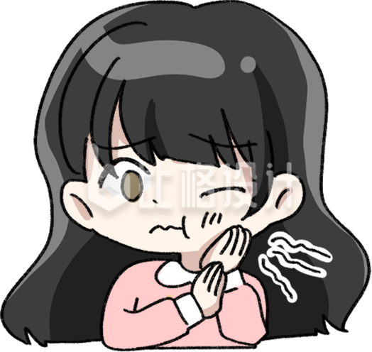 牙齿疼痛手绘插画