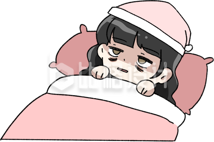 失眠小女孩手绘插画