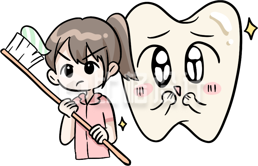 刷牙齿趣味小女孩可爱