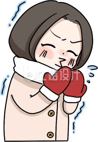 感冒小女孩手绘插画