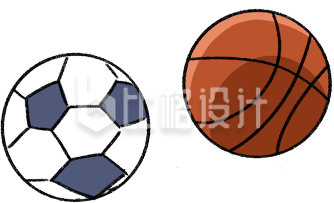 运动足球篮球手绘插画趣味可爱 运动足球篮球手绘插画趣味可爱