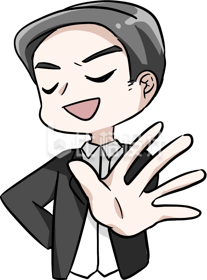 帅气小男孩手绘插画