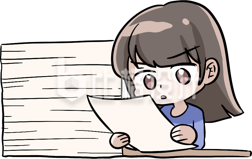 看书学习的小女孩趣味可爱