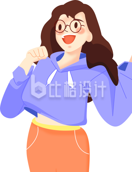 漂亮小姐姐手绘插画