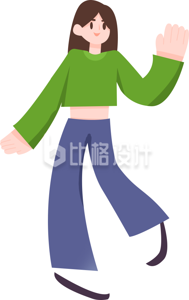 小女孩手绘插画