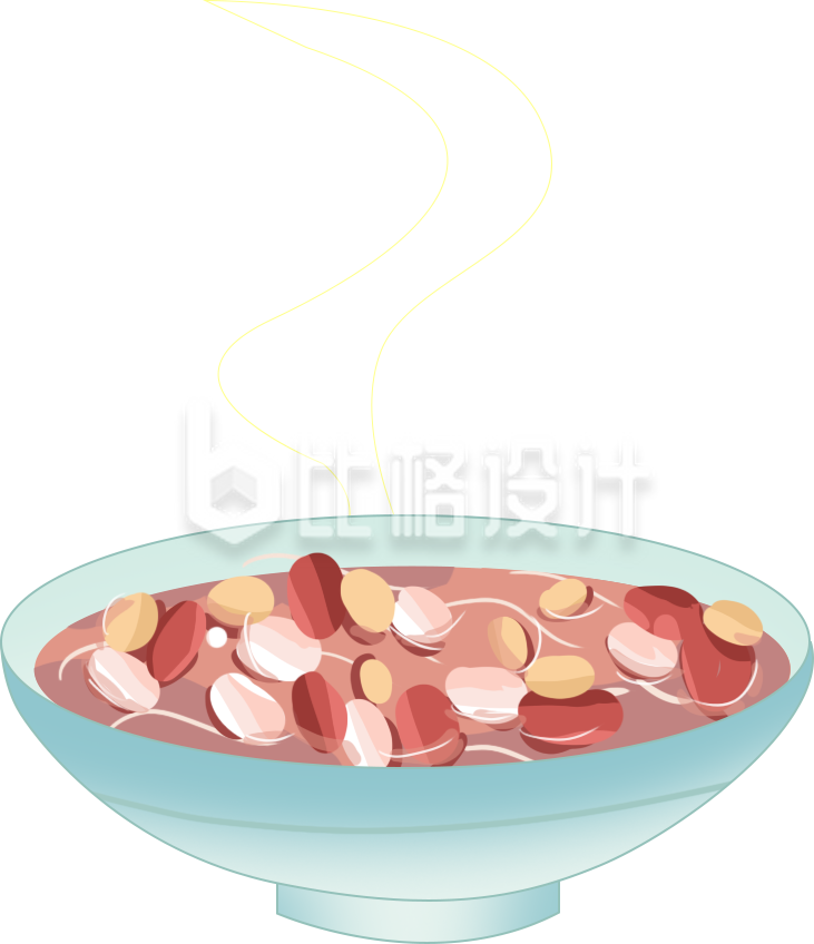 八宝粥美食手绘插画