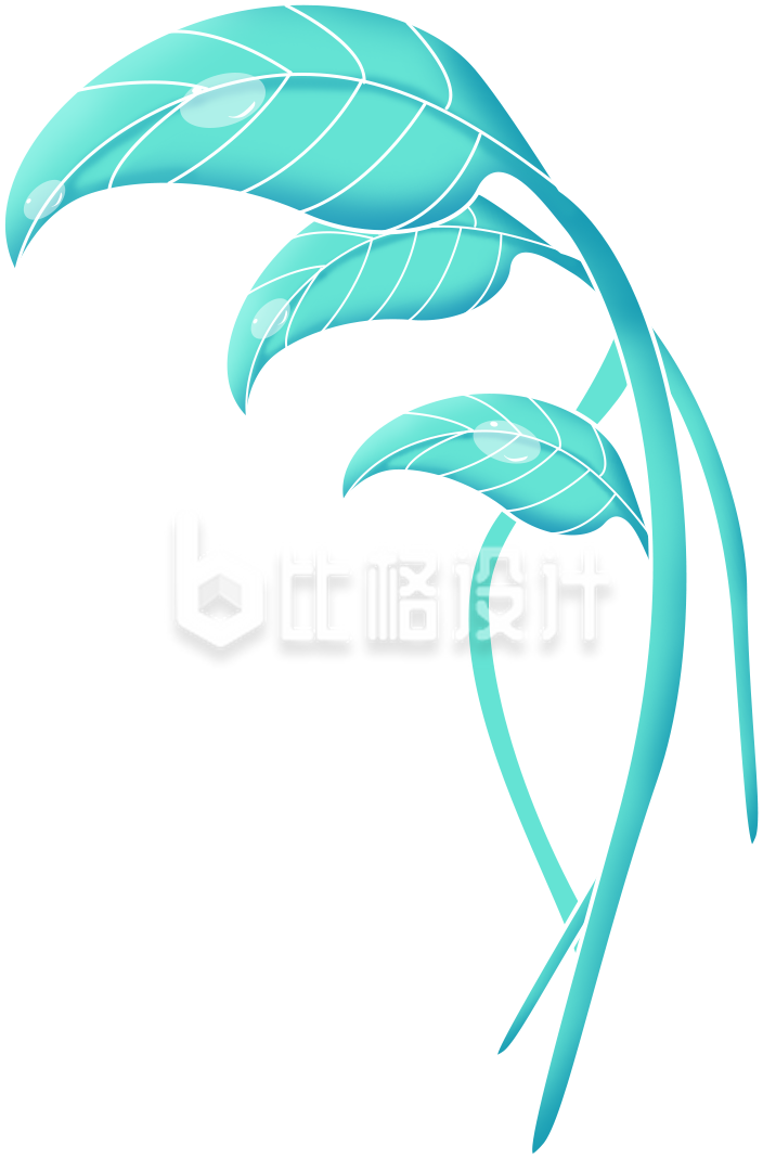 树叶手绘插画