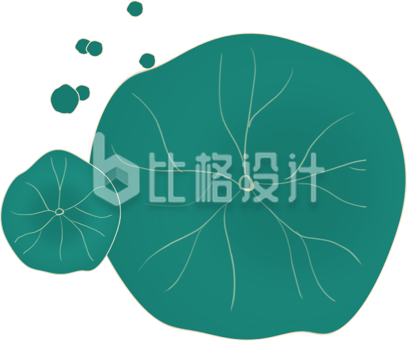 荷叶手绘趣味可爱