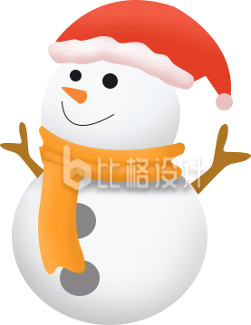可爱小雪人手绘插画