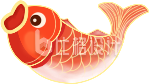 锦鲤手绘插画趣味