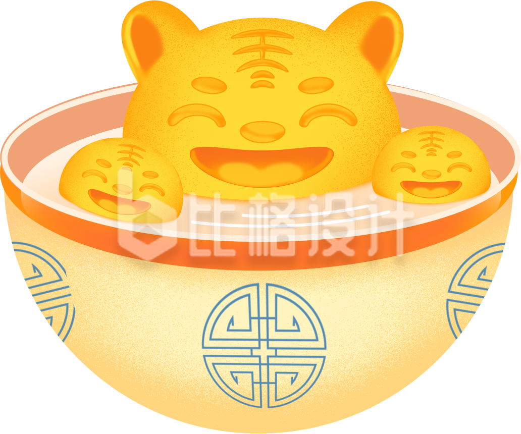 团团圆圆汤圆趣味可爱手绘