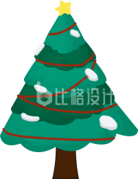 圣诞树趣味手绘插画
