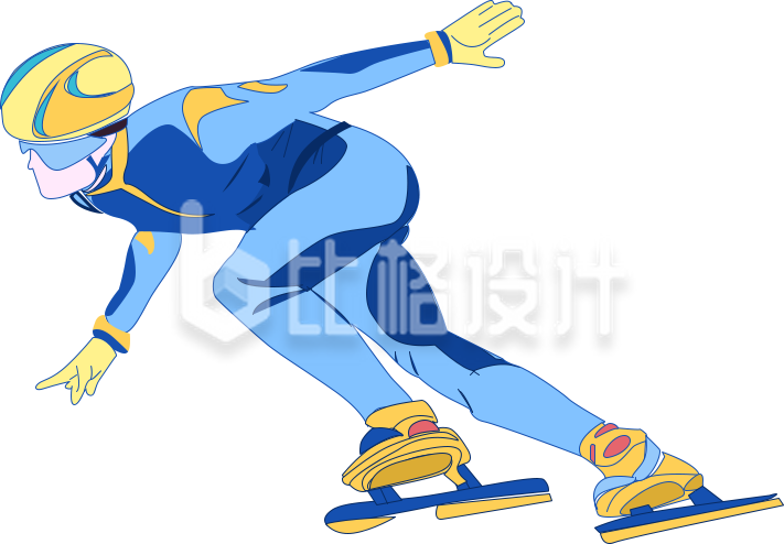 滑雪趣味手绘