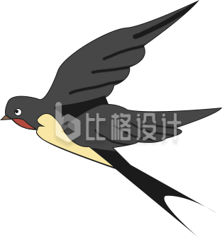 燕子手绘插画趣味可爱
