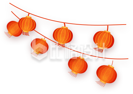 红色喜庆挂灯笼