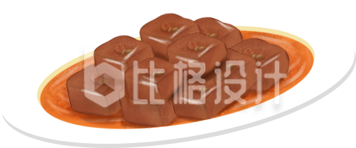 鸭血美食菜手绘插画