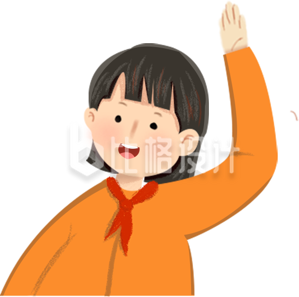可爱的小女孩手绘插画
