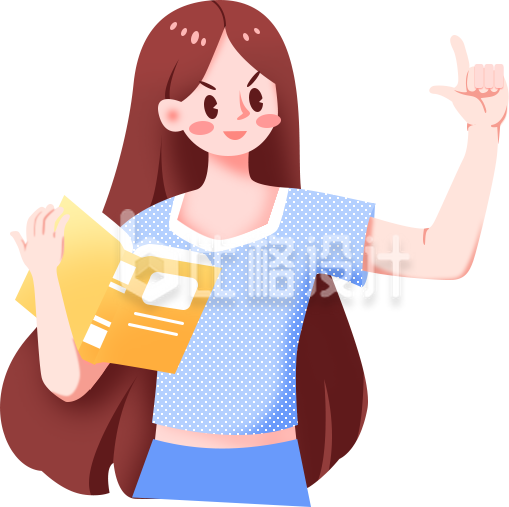 可爱读书的小女孩手绘插画 可爱读书的小女孩手绘插画