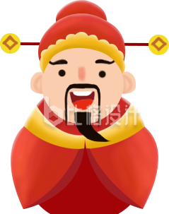 财神爷手绘喜庆祝福