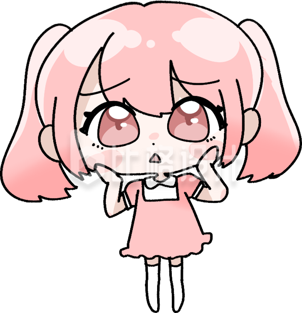 疑惑不解的小女孩手绘插画趣味可爱