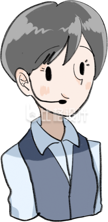 导购员趣味可爱手绘插画
