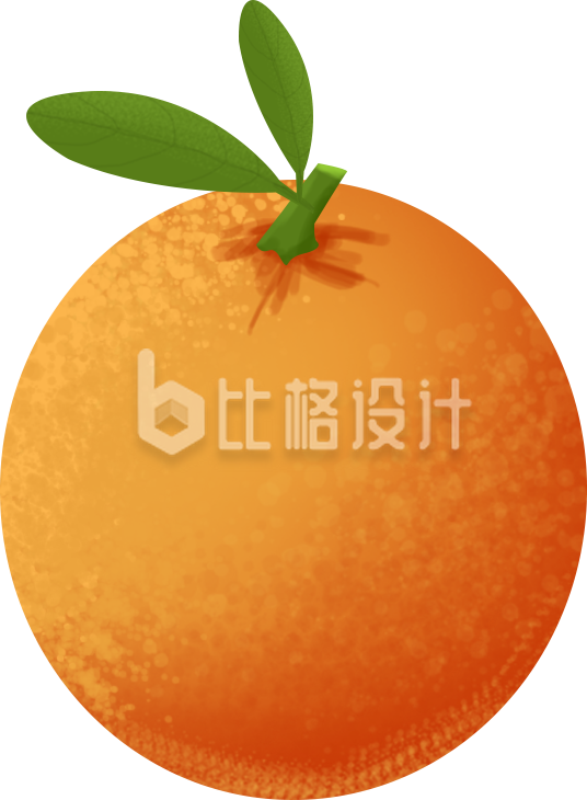 水果橙子手绘插画趣味可爱