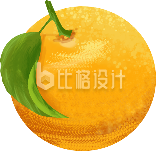 橘子手绘插画水果
