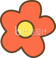 一朵小红花插画插画