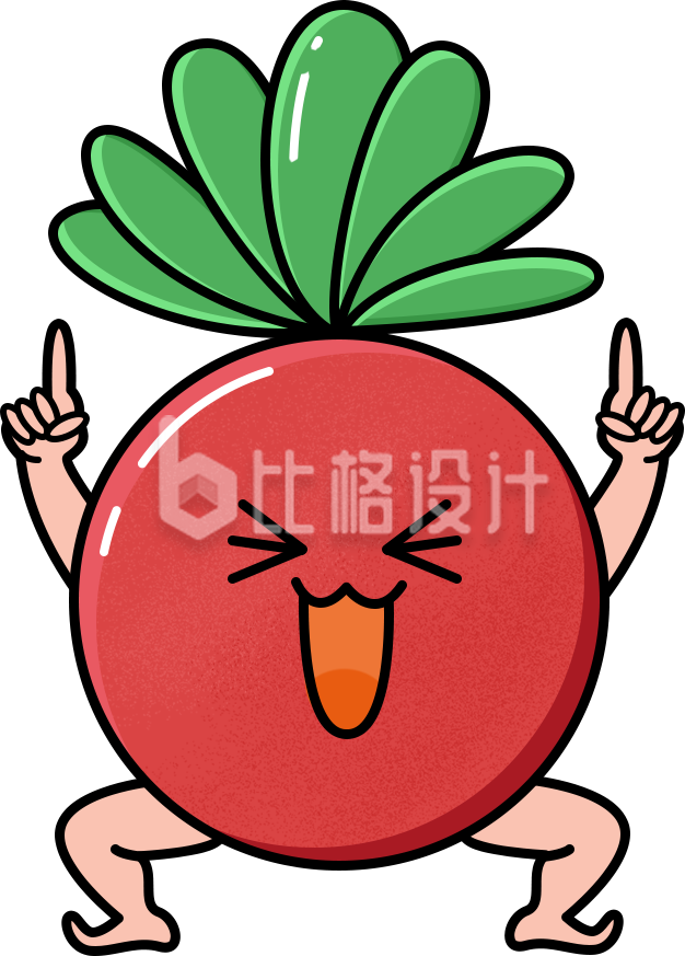 拟人化的红萝卜趣味可爱插画趣味