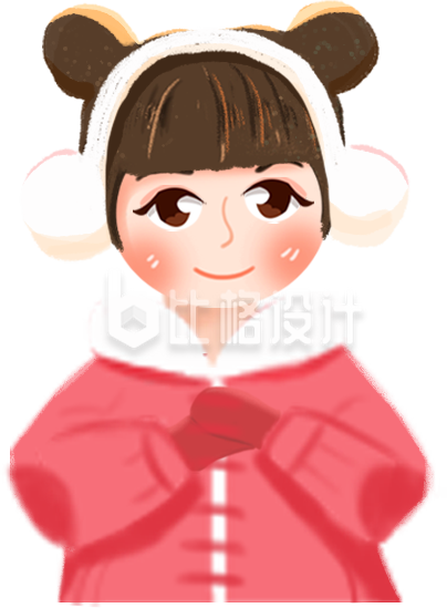 小女孩子手绘插画趣味