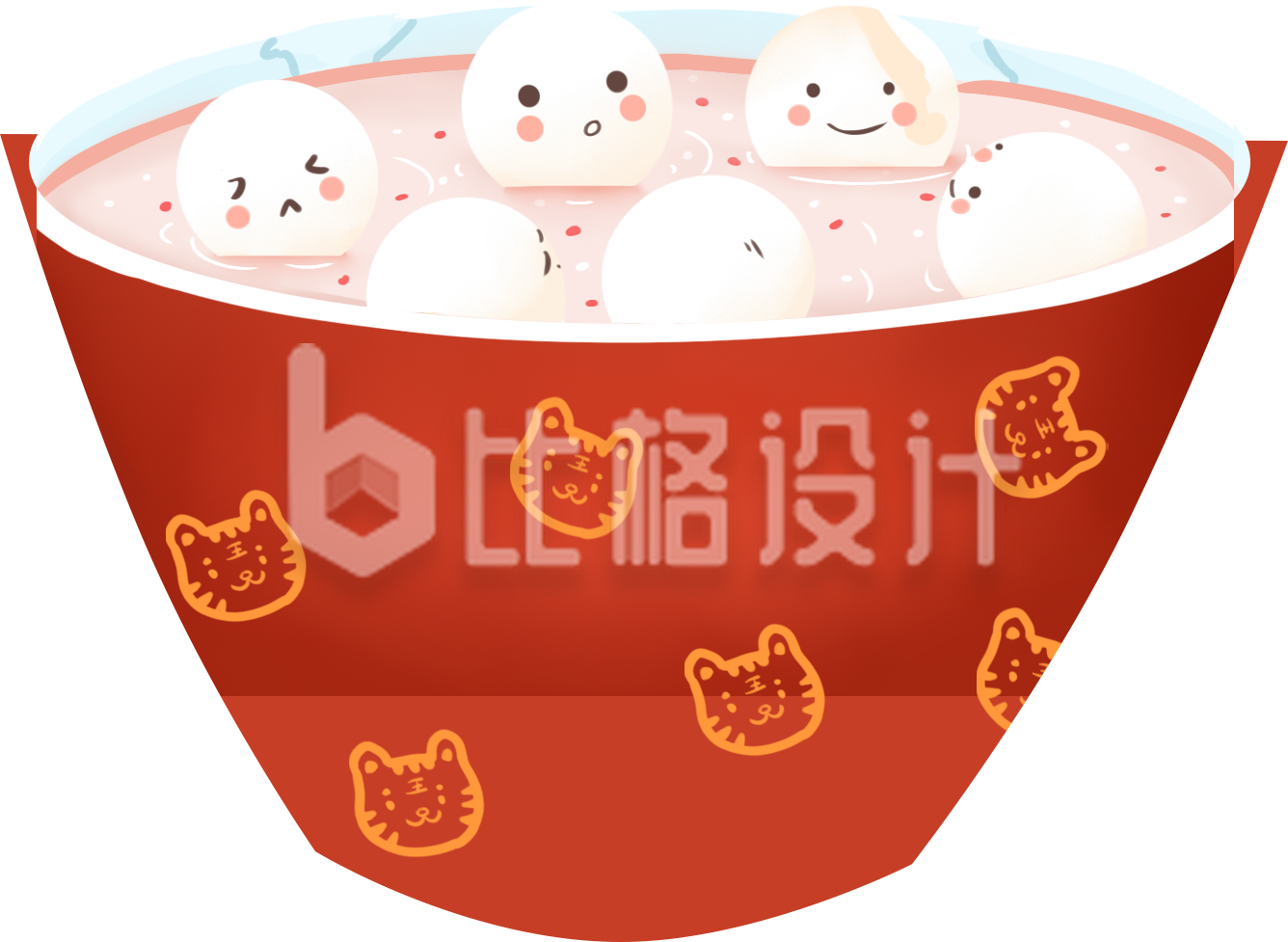 汤圆手绘食物元宵节趣味插画 汤圆手绘食物元宵节趣味插画