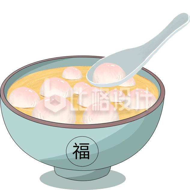 右元宵节汤圆手绘插画趣味 右元宵节汤圆手绘插画趣味
