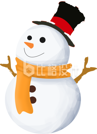 雪人手绘插画趣味