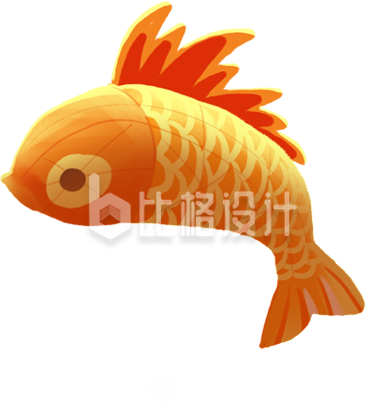 手绘卡通锦鲤插画